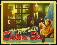 3h245 CHINA SKY LC '45 Richard Loo stares at Randolph Scott, from the novel by Pearl S. Buck!