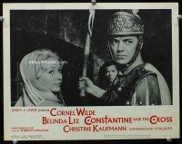 3h263 CONSTANTINE & THE CROSS LC #4 '62 close up of Roman Cornel Wilde & pretty Christine Kaufmann!