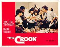 3h273 CROOK LC #2 '71 Claude Lelouch's Le voyou, group of people examine telegram!
