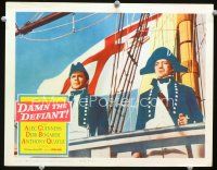 3h281 DAMN THE DEFIANT LC '62 Alec Guinness & Dirk Bogarde standing on deck of ship!