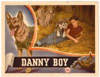 3h286 DANNY BOY LC '46 U.S. Marine K-9 Corps German Shepherd dog hero with boy in barn!