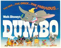 3h024 DUMBO TC R72 colorful art from Walt Disney circus elephant classic!