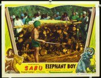 3h334 ELEPHANT BOY LC #8 R47 Sabu by funeral pyre in Rudyard Kipling's jungle story!