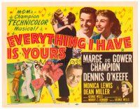 3h025 EVERYTHING I HAVE IS YOURS TC '52 full-length art of Marge & Gower Champion dancing!