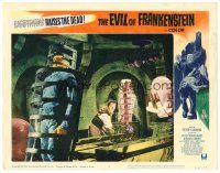 3h344 EVIL OF FRANKENSTEIN LC #5 '64 Peter Cushing prepares to bring the monster to life!