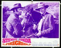 3h362 FIRECREEK LC #7 '68 close up of sheriff James Stewart & Henry Fonda!