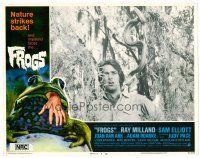 3h378 FROGS LC #3 '72 great border art of man-eating amphibian with human hand hanging from mouth!