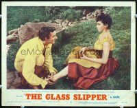 3h394 GLASS SLIPPER LC #8 '55 Michael Wilding fits the slipper on pretty Leslie Caron!