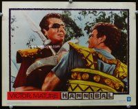 3h422 HANNIBAL LC #2 '60 close up of one-eyed Victor Mature fighting man with spear!