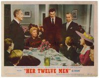 3h438 HER TWELVE MEN LC #7 '54 Greer Garson, Robert Ryan, Barry Sullivan & others at dinner!