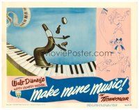 3h548 MAKE MINE MUSIC LC '46 Disney, cartoon clarinet juggling instruments on giant piano!