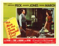 3h552 MAN IN THE GRAY FLANNEL SUIT LC #6 '56 Gregory Peck holding toy looks at Jennifer Jones!