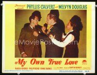 3h586 MY OWN TRUE LOVE LC #2 '49 Phyllis Calvert tries to stop Melvyn Douglas threatening Friend!
