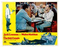 3h599 ODD COUPLE LC #1 '68 close up of Walter Matthau & Jack Lemmon in restaurant!