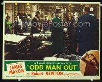 3h600 ODD MAN OUT LC #4 '47 James Mason & others hold office at gunpoint, directed by Carol Reed