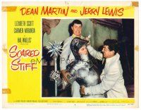 3h684 SCARED STIFF LC #4 '53 Dean Martin & Jerry Lewis fight with knight in armor!