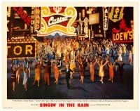 3h707 SINGIN' IN THE RAIN Photolobby '52 Gene Kelly doing Gotta Dance, Gotta Dance! w/ many people!