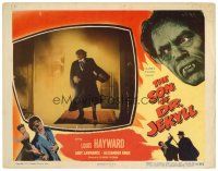3h724 SON OF DR. JEKYLL LC #5 '51 Louis Hayward as the monster fleeing burning building!