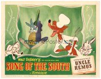 3h727 SONG OF THE SOUTH LC #8 '46 Walt Disney cartoon, Br'er Fox prepares to eat Br'er Rabbit!