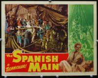 3h731 SPANISH MAIN LC '45 pirates watch Maureen O'Hara & Paul Henreid get married on ship!