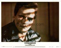 3h764 TERMINATOR LC #8 '84 close up of cyborg Arnold Schwarzenegger with robot eye showing!