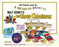 3h093 THREE CABALLEROS TC R77 great artwork of Donald Duck, Panchito & Joe Carioca!