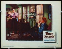 3h787 THREE SECRETS LC #6 '50 Eleanor Parker, Patricia Neal & Ruth Roman staring at each other!