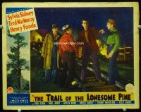 3h819 TRAIL OF THE LONESOME PINE LC '36 Fred MacMurray standing on railroad tracks with three men!