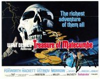3h098 TREASURE OF MATECUMBE TC '76 Walt Disney, cool artwork of giant skull & gold coins!