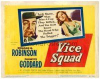 3h104 VICE SQUAD TC '53 Edward G. Robinson, sexy Paulette Goddard, film noir!