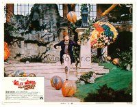 3h879 WILLY WONKA & THE CHOCOLATE FACTORY LC #6 '71 Gene Wilder dancing in his candy forest!