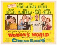3h112 WOMAN'S WORLD TC '54 June Allyson, Clifton Webb, Van Heflin, Lauren Bacall, MacMurray, Dahl