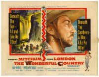 3h113 WONDERFUL COUNTRY TC '59 art of Texan Robert Mitchum in sombrero, Julie London!