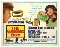 3h114 WRONG BOX TC '66 Michael Caine looks through mail slot at pretty girl, English sex!