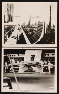 3j488 BUCK ROGERS 2 8x9.75 stills '79 classic sci-fi comic strip, cool image of city & rocket ship!