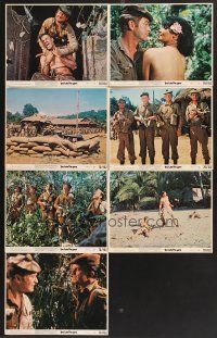 3j697 TOO LATE THE HERO 7 8x10 mini LCs '70 Robert Aldrich, Michael Caine & Cliff Robertson in WWII!