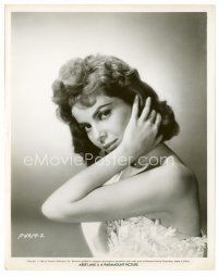 3k008 ABBE LANE 8x10 still '58 great close up of the beautiful brunette in cool dress!