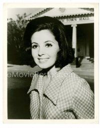 3k060 BARBARA PARKINS 8x10 still '60s smiling portrait by town hall from TV's Peyton Place!