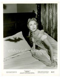 3k067 BAT 8x10 still '59 close up of scared Agnes Moorehead looking up from bed!