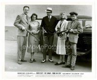 3k084 BONNIE & CLYDE 8x10 still '67 Warren Beatty, Faye Dunaway & top stars with guns by car!!