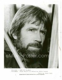 3k141 CHUCK NORRIS 8x10.25 still '85 super close up of the tough guy from Code of Silence!
