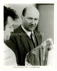 3k200 DONALD PLEASENCE 8x10 still '73 close up in suit & tie looking angry from Raw Meat!