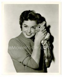 3k247 ESTHER WILLIAMS deluxe 8x10 still '53 c/u holding chinchilla on the set of Easy to Love!
