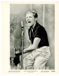 3k332 HIGH SCHOOL CONFIDENTIAL 8x10 still '58 Jerry Lee Lewis playing & singing into microphone!