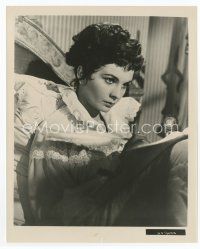 3k381 JEAN SIMMONS 8x10 still '54 close up with short hair in bed wearing nightgown from Desiree!