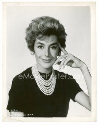 3k418 KAY KENDALL 8x10 still '50s head & shoulders portrait of the English actress wearing pearls!