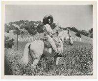3k498 MARLON BRANDO 8x10 still R63 great image on horse in field from Viva Zapata!