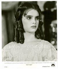 3k564 PRETTY BABY 8x9.75 still '78 close up of young Brooke Shields wearing lots of makeup!