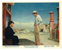 3k057 BAD DAY AT BLACK ROCK color 8x10 still #7 '55 Robert Ryan stands over seated Spencer Tracy!