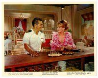 3k259 FOLLOW THE BOYS color 8x10 still #4 '63 close up of Ron Randell & Janis Paige at bar!